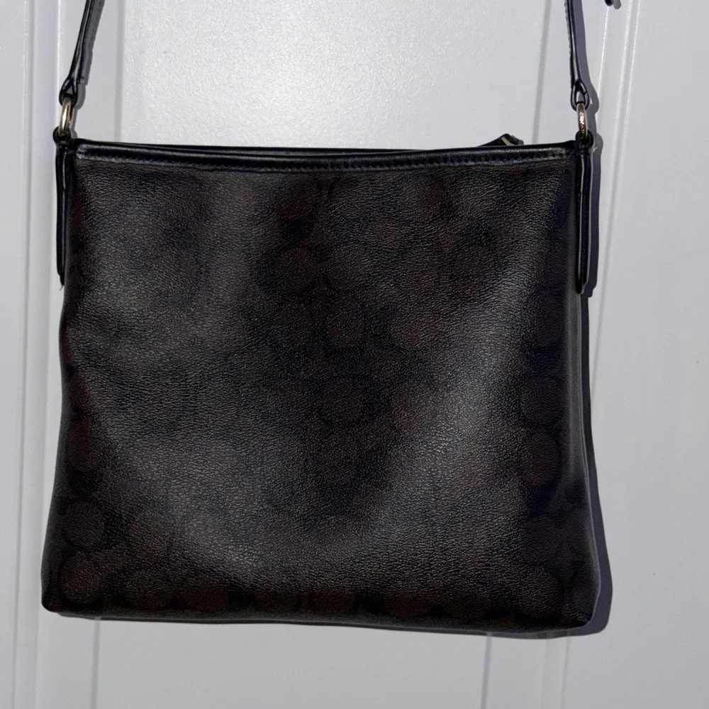 Coach Signature Dark Brown Crossbody Bag - Picture 4 of 5